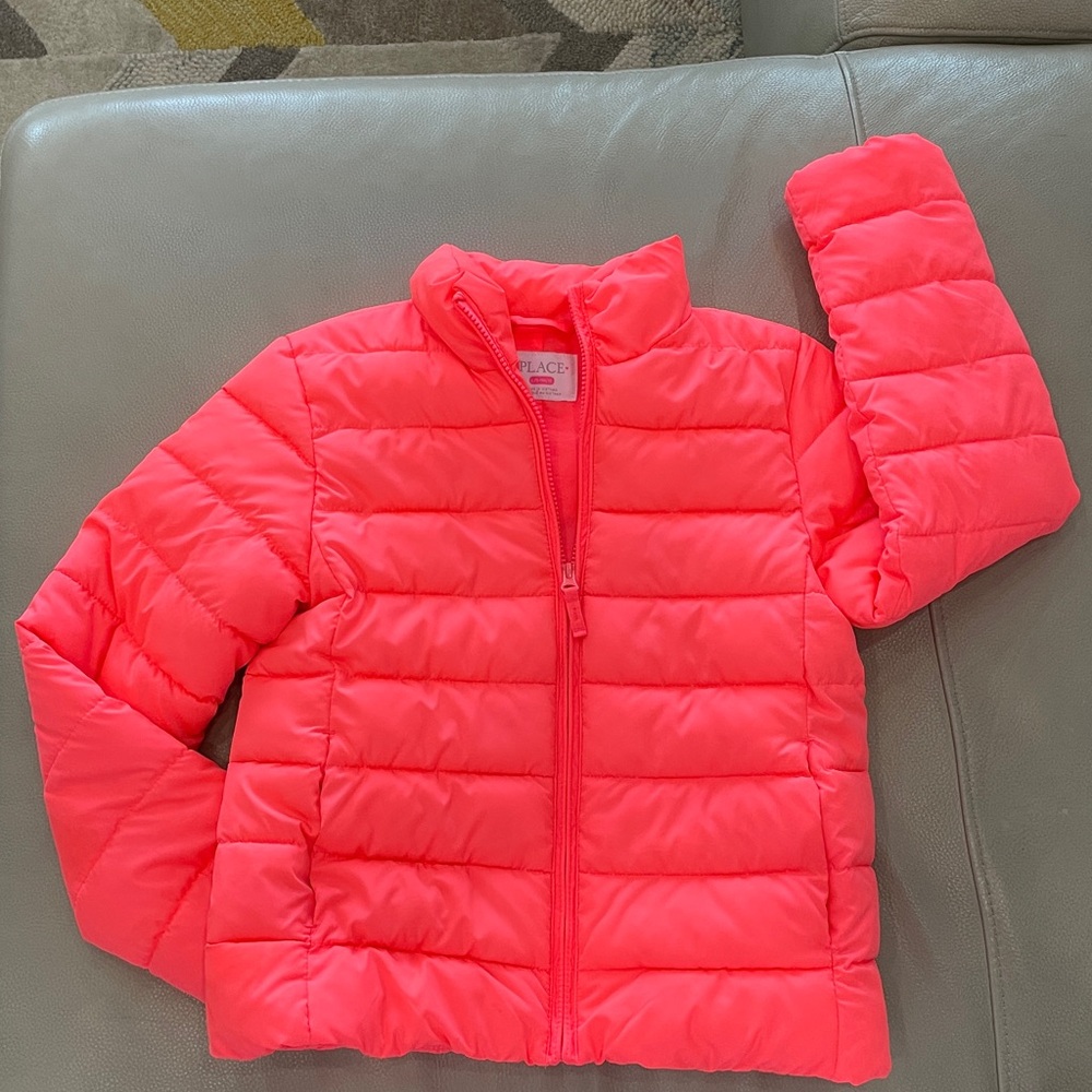 The Children's Place Bright Coral Puffer Jacket